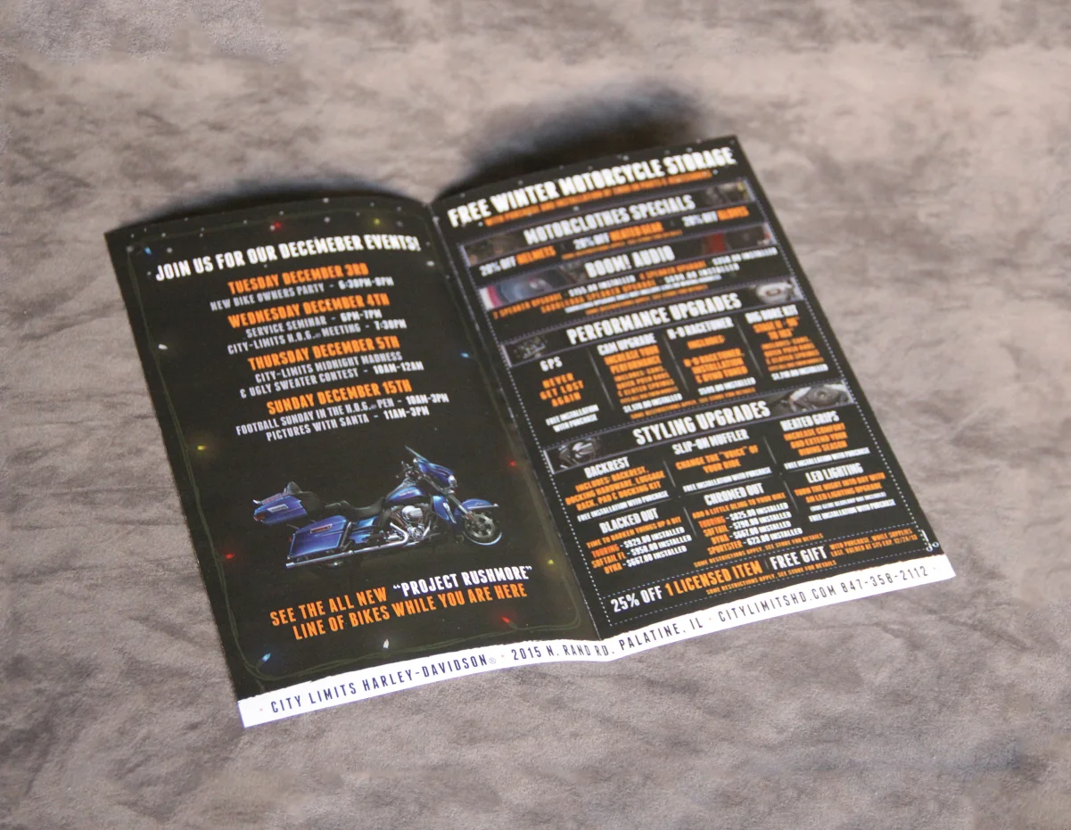 Harley-Davidson — brochure spread