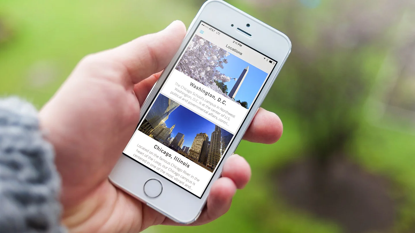 TCS Education System — AEM Mobile App — locations iphone